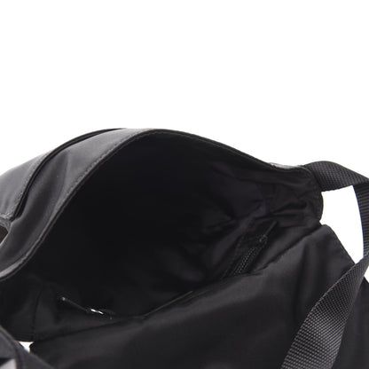 Prada Tessuto Nylon Saffiano Racing Logo Flat Messenger Bag Black 5 of 10