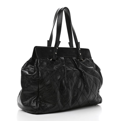 Chanel Glazed Calfskin Large On The Road Large Frame Tote Black 3 of 11