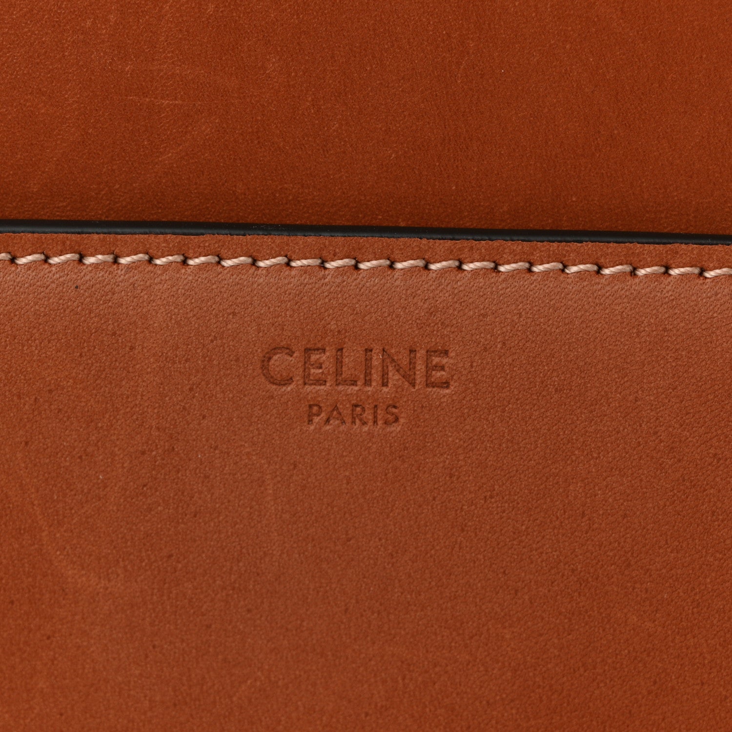 Celine Grained Calfskin Classique 16 Top Handle Bag Tan 6 of 13