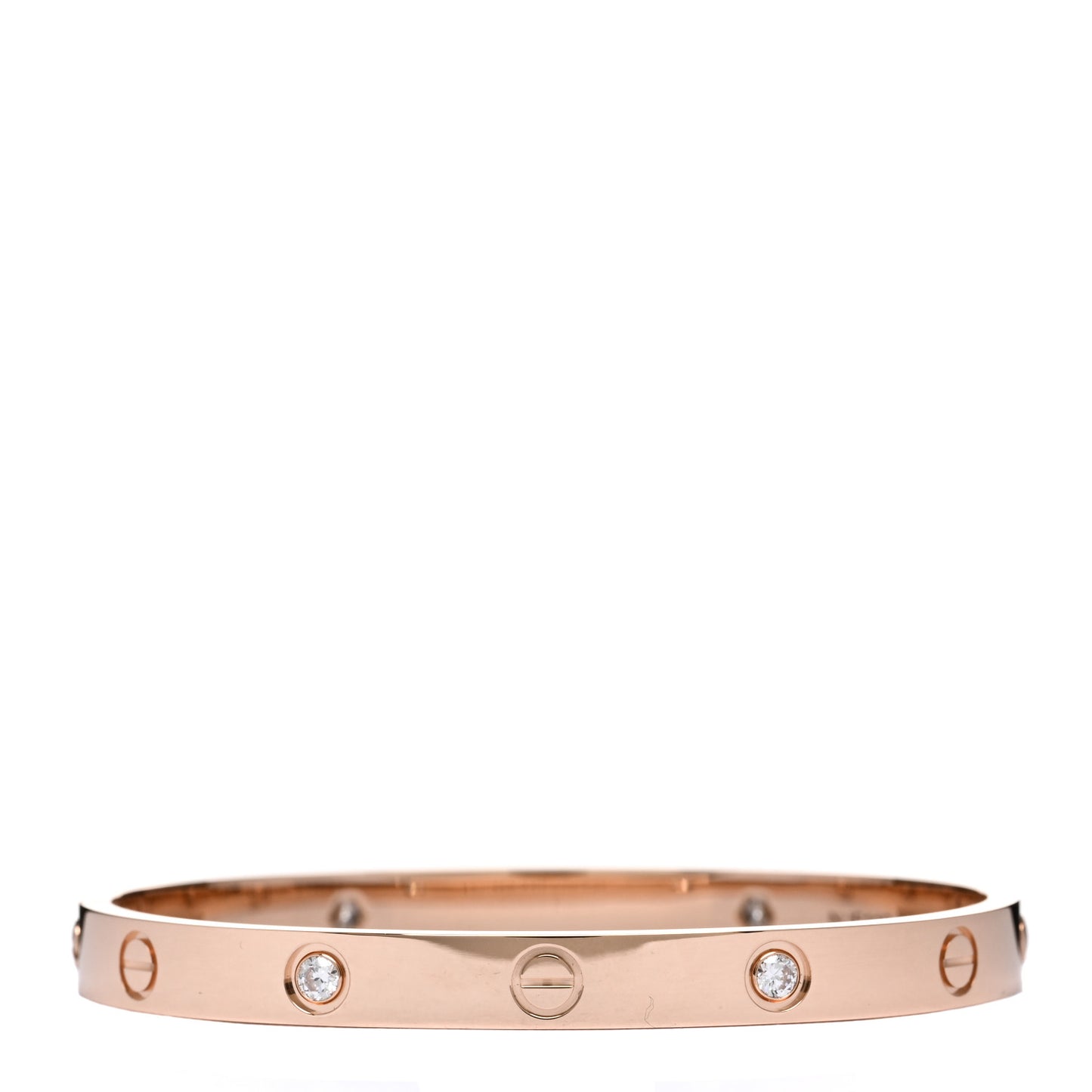 18K Pink Gold 4 Diamond LOVE Bracelet 17