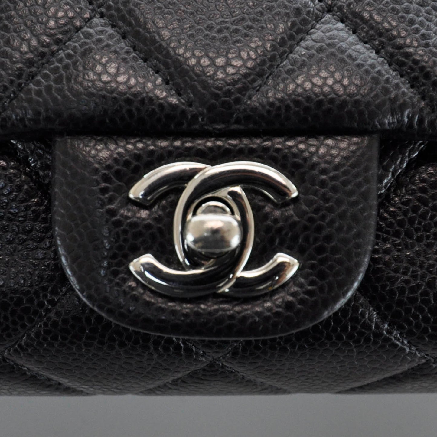 Caviar Quilted Clutch Flap Bag Black