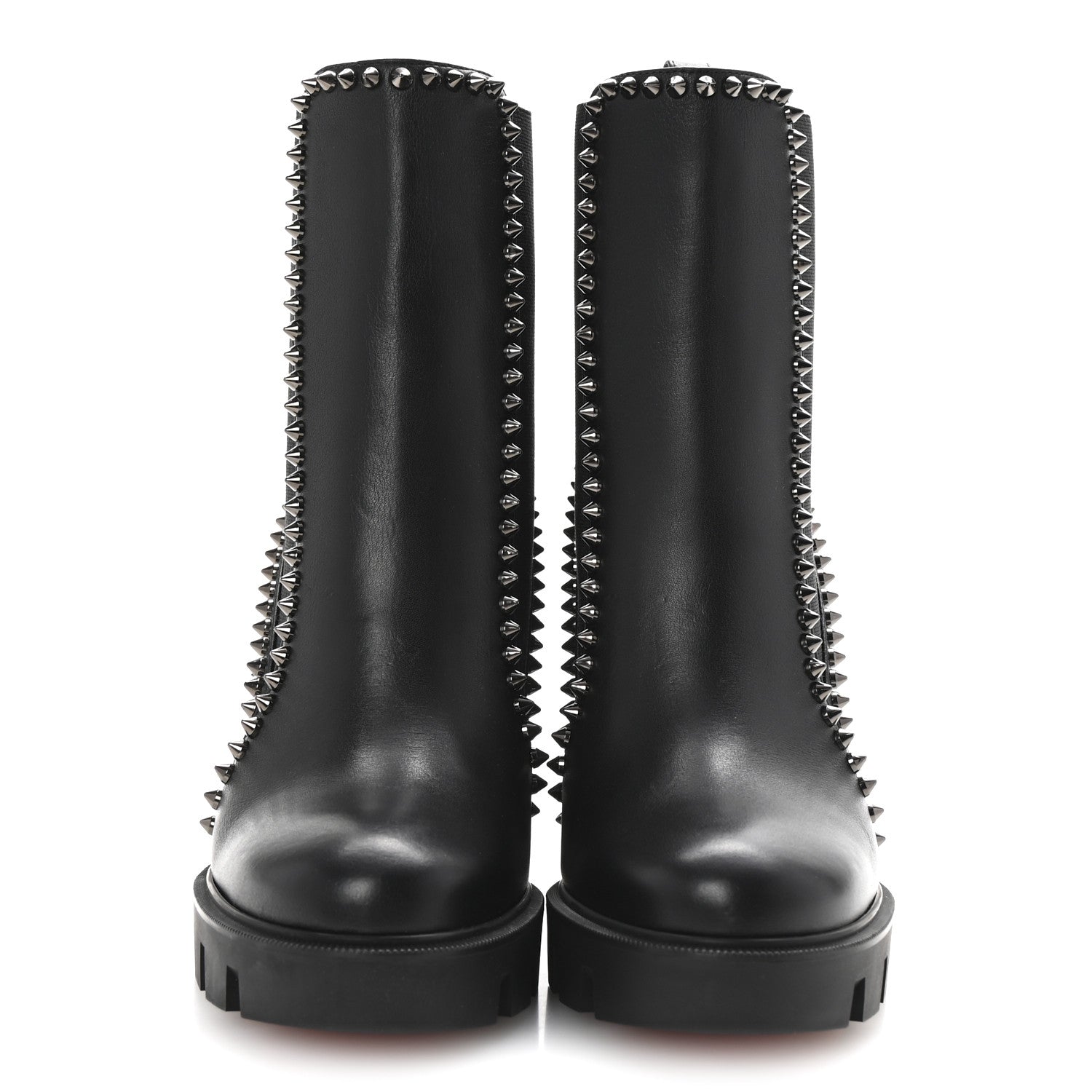Christian Louboutin Nappa Out Line Spike Lug 100 Boots 37 Black 3 of 9