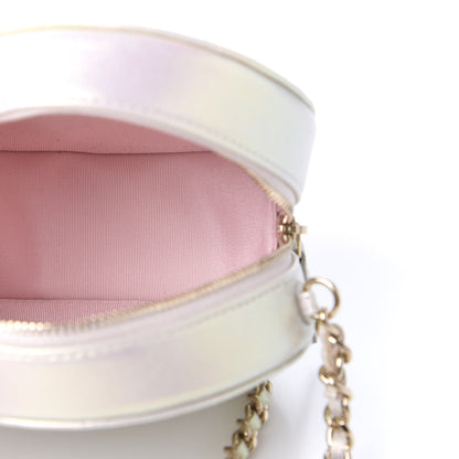 Chanel Iridescent Lambskin Quilted Round Clutch With Chain Ivory 5 of 11