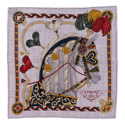 Hermes Cashmere Silk Harnais De Cour Scarf 45 1 of 3