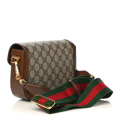 Gucci GG Supreme Monogram Web Mini Horsebit 1955 Shoulder Bag Beige Brown Sugar 3 of 12