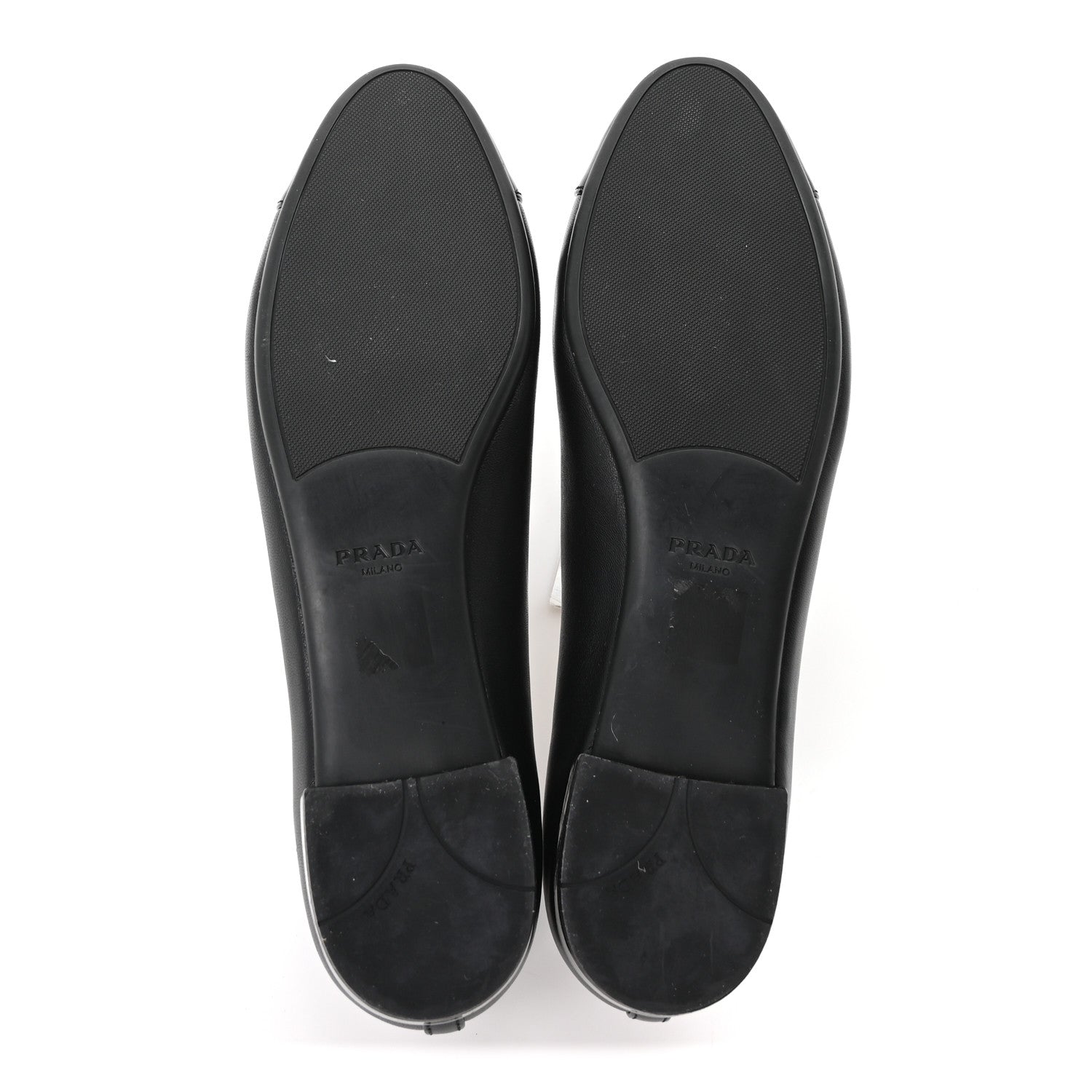 Prada Nappa Vernice Cap Toe Logo Bow Ballerina Flats 39 Black 6 of 9