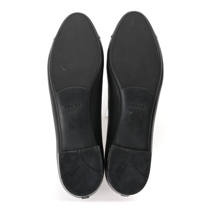 Prada Nappa Vernice Cap Toe Logo Bow Ballerina Flats 39 Black 6 of 9