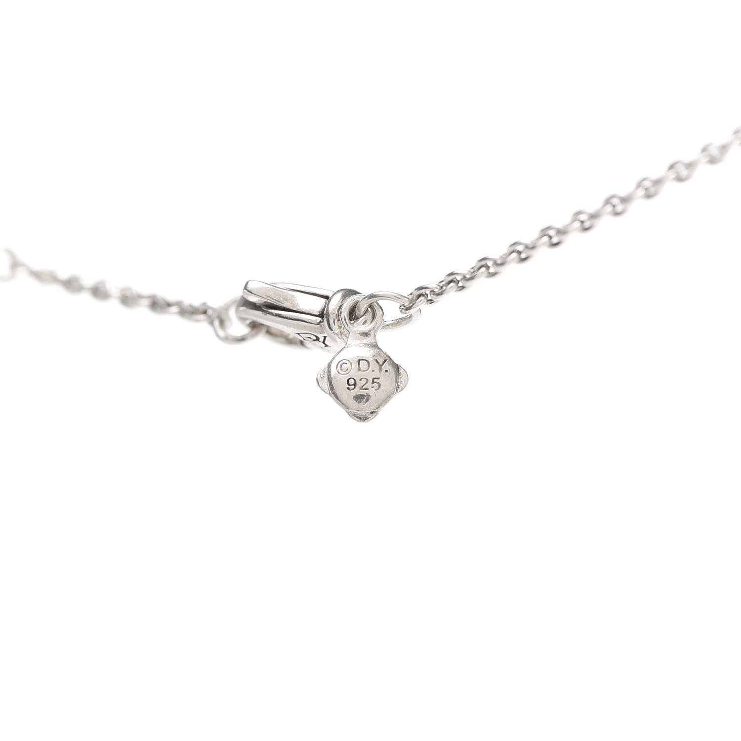 David Yurman Sterling Silver Diamond Amethyst Oval Chatelaine Pendant Necklace 5 of 5