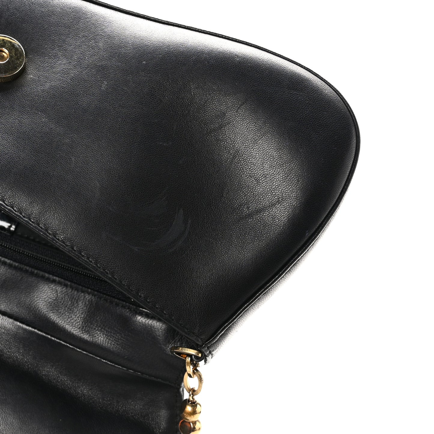 Lambskin Cannage Flap Shoulder Bag Black