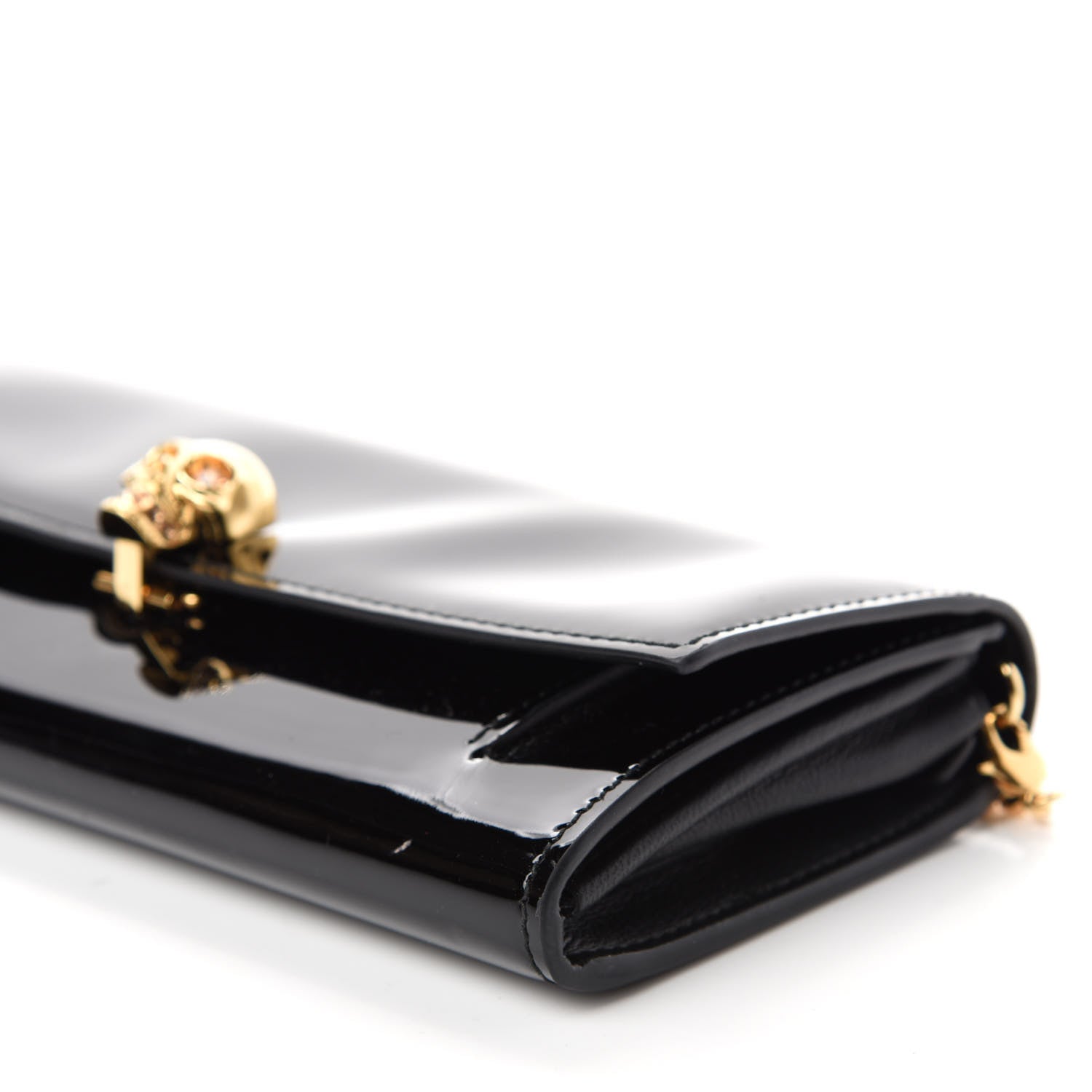 Alexander McQueen Patent Skull Wallet on Chain Black 7 of 9