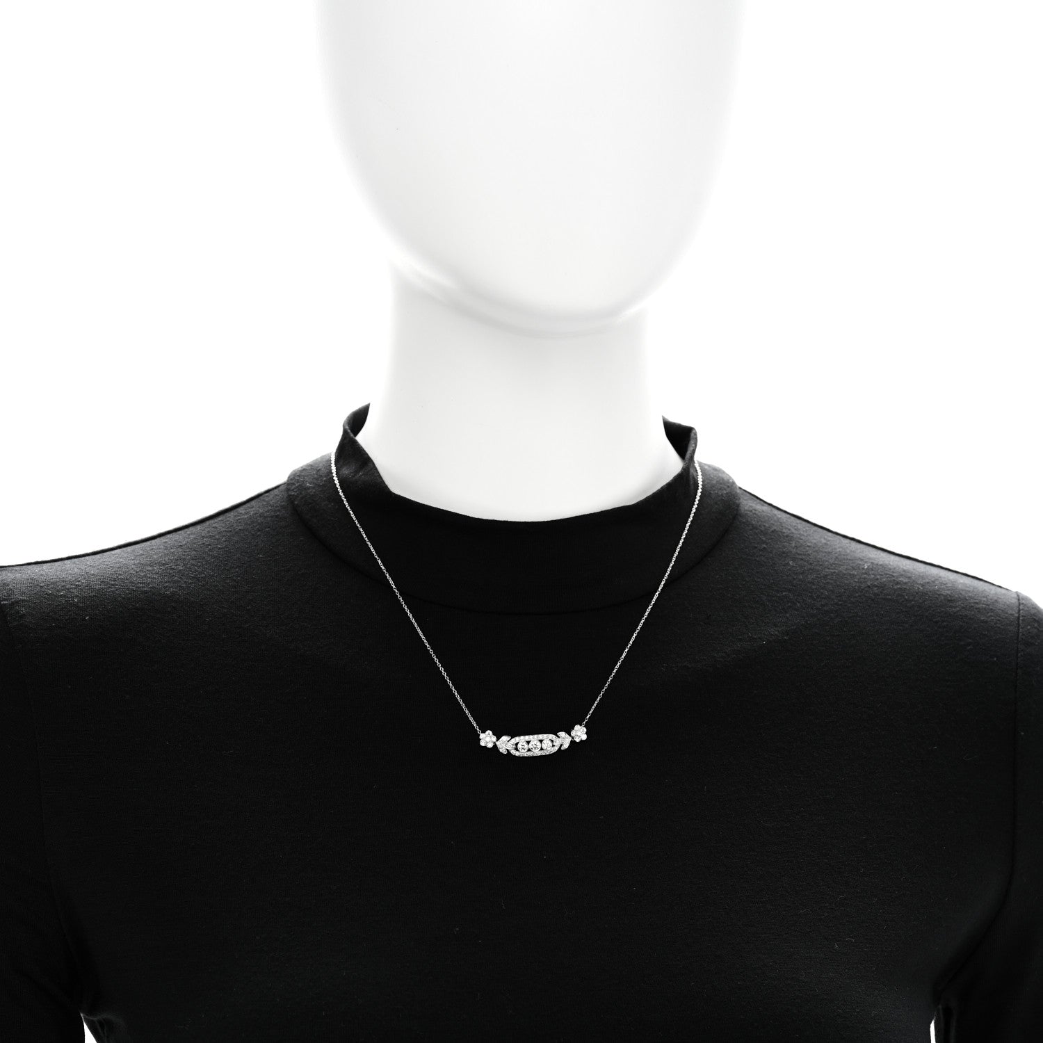 Tiffany Platinum Diamond Flower Cluster Pendant Necklace 2 of 6