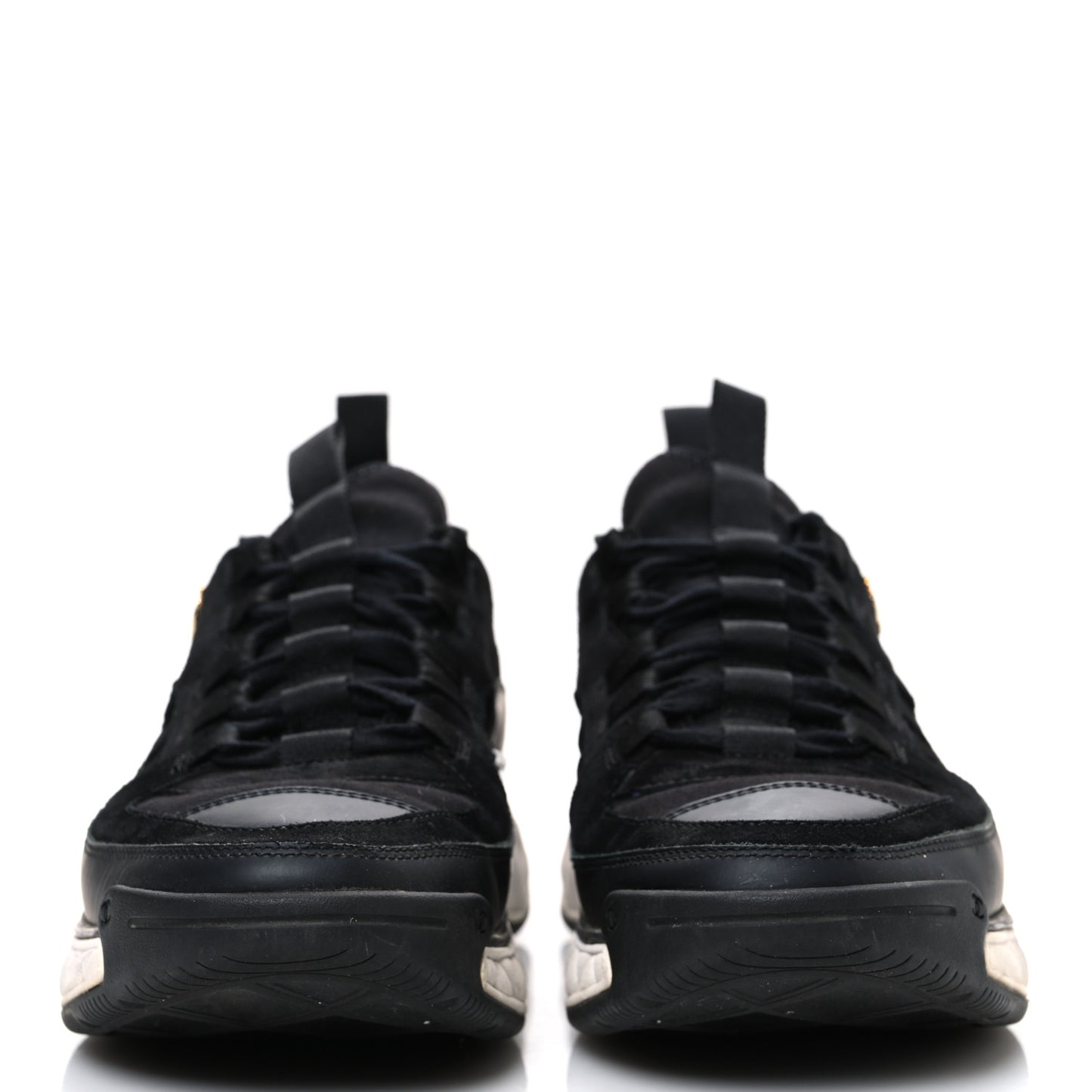 Fabric Calfskin Suede CC Sneakers 41 Black