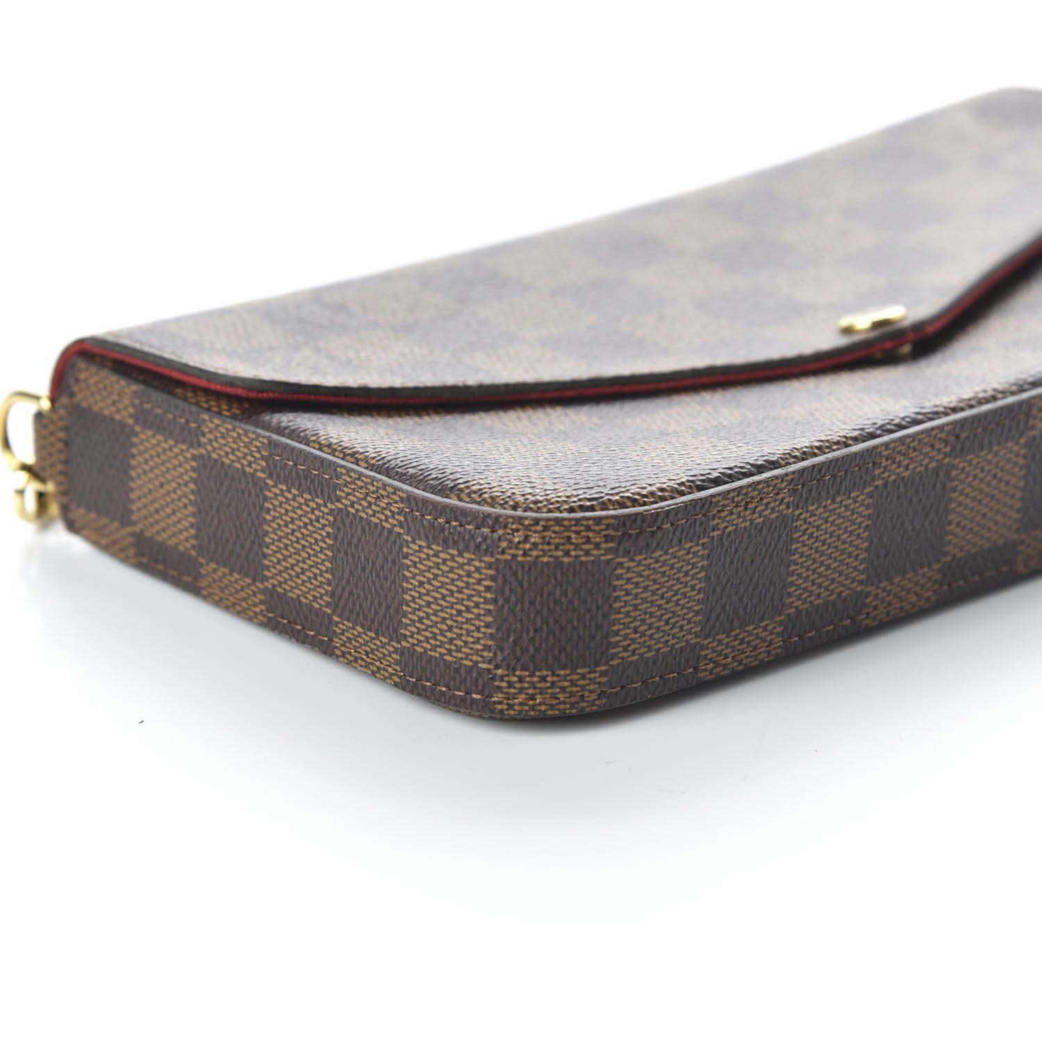 Louis Vuitton Damier Ebene Pochette Felicie Chain Wallet 6 of 10