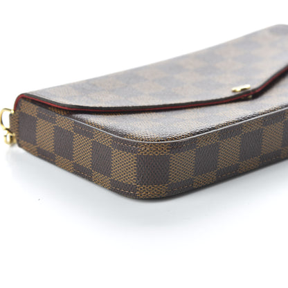 Louis Vuitton Damier Ebene Pochette Felicie Chain Wallet 6 of 10