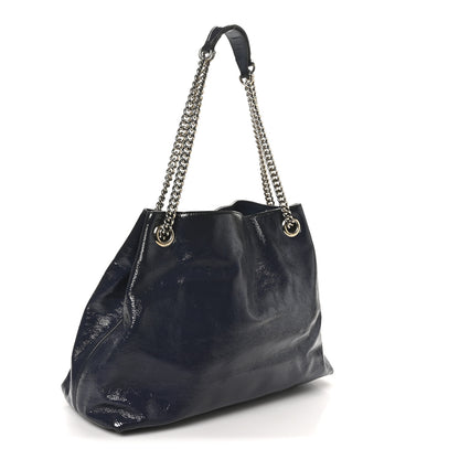 Gucci Vernice Naplack  Medium Soho Chain Shoulder Bag Uniform Blue 3 of 11