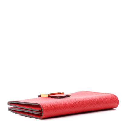 Hermes Epsom Bearn Card Holder Wallet Rouge Tomate 4 of 7