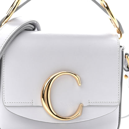 Chloe Shiny Calfskin Suede Mini C Double Carry Brilliant White 8 of 10