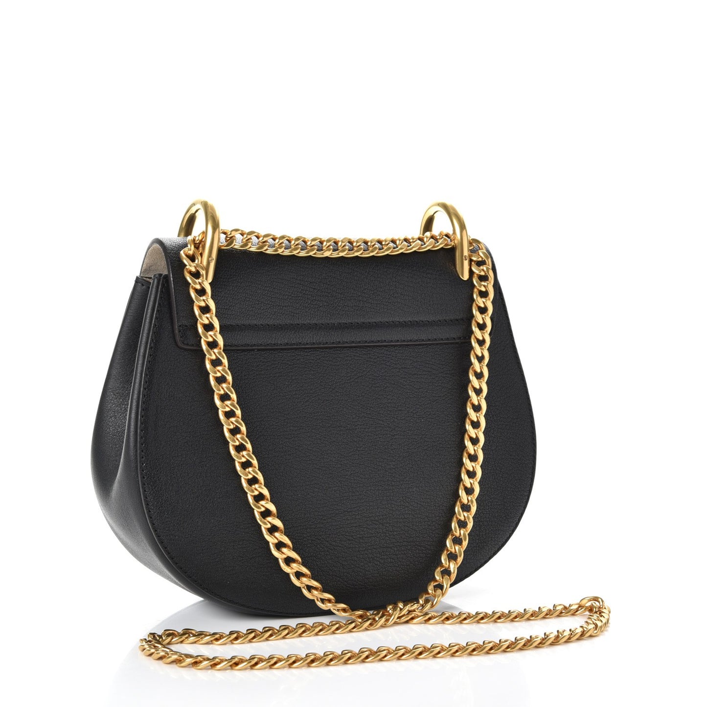 Grained Lambskin Drew Shoulder Bag Black