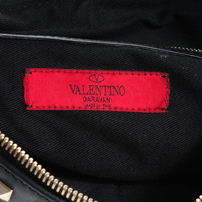 Valentino Garavani Vitello Large Rockstud Zip Wristlet Pouch Black 6 of 7