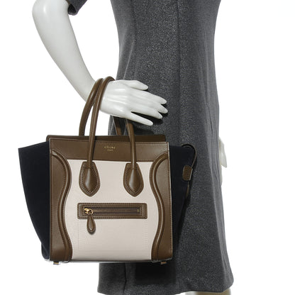 Celine Drummed Leather Micro Tri-Color Luggage 2 of 9
