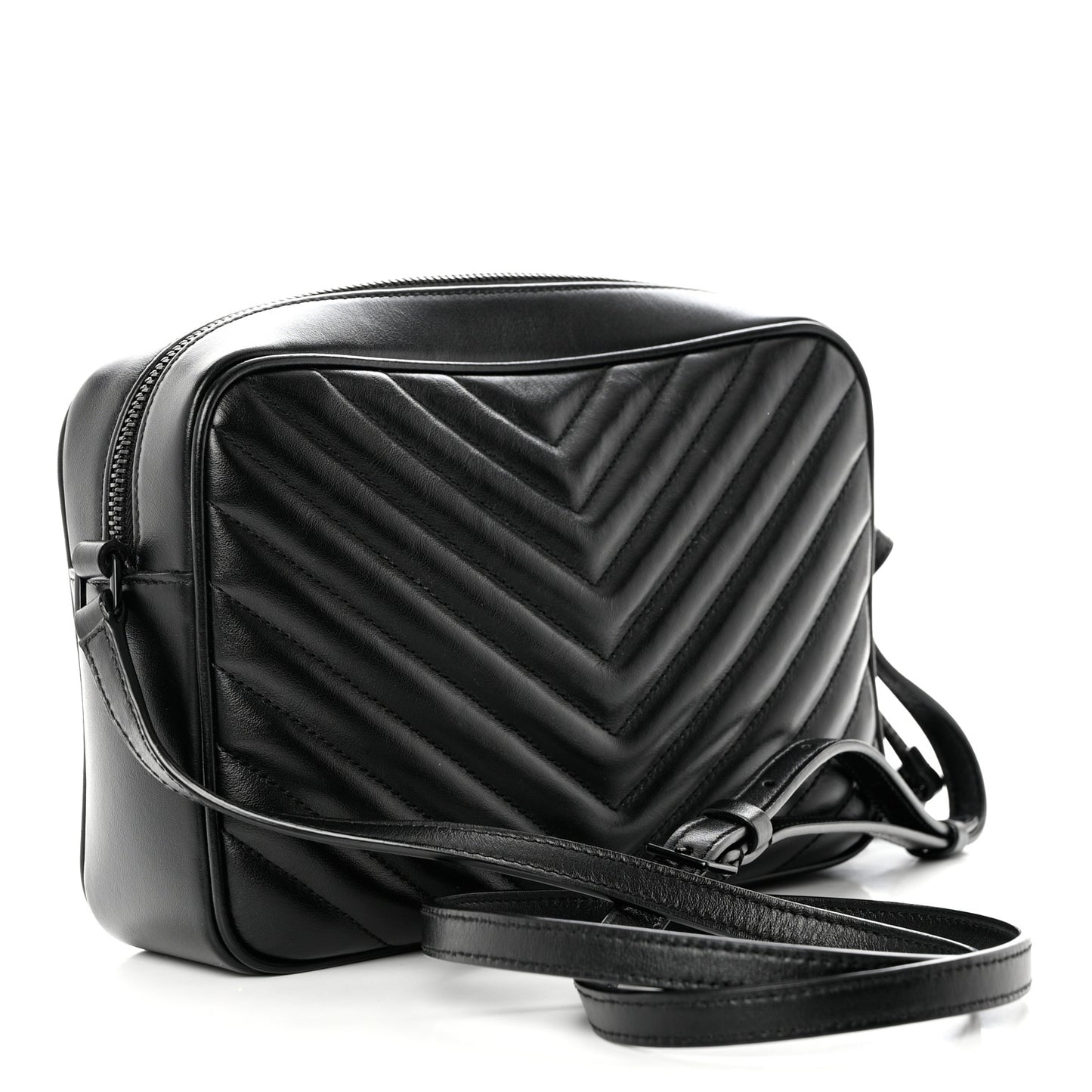 Calfskin Matelasse Monogram Monochrome Lou Camera Bag Black