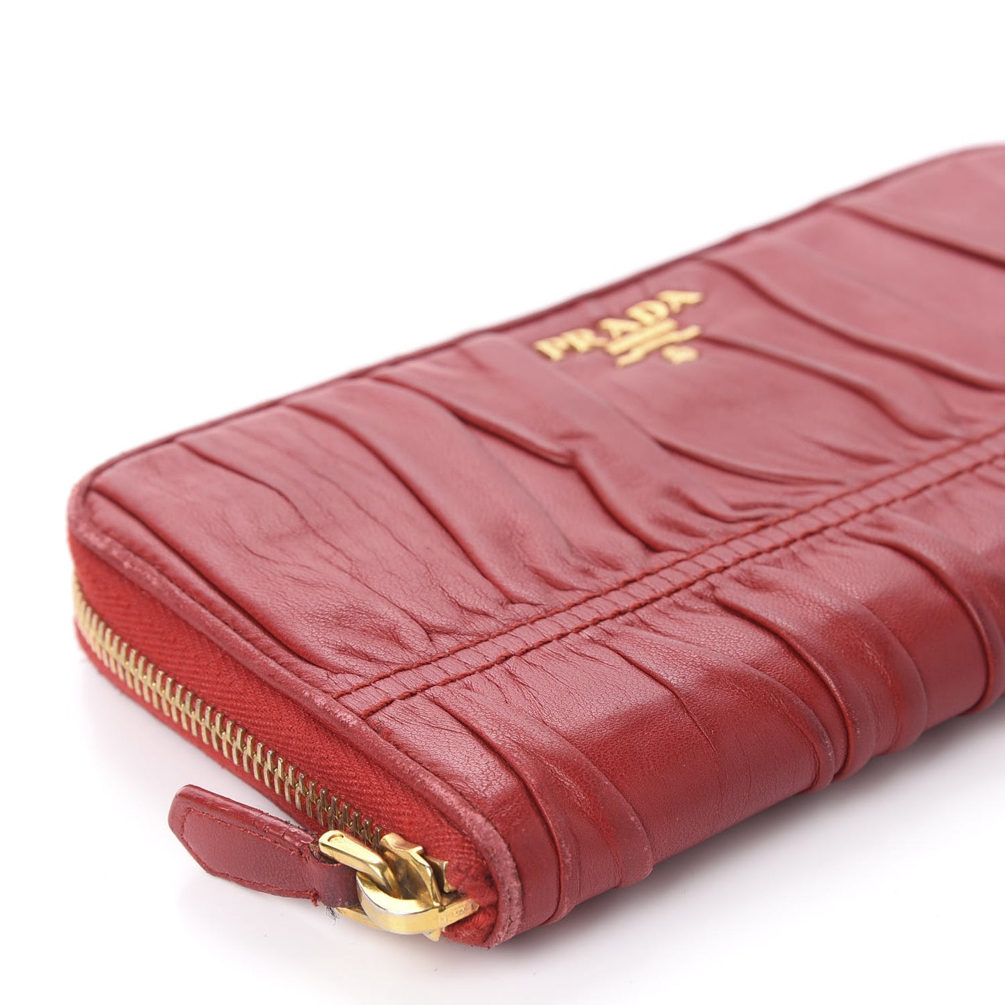 Nappa Gaufre Zip Around Wallet Fuoco