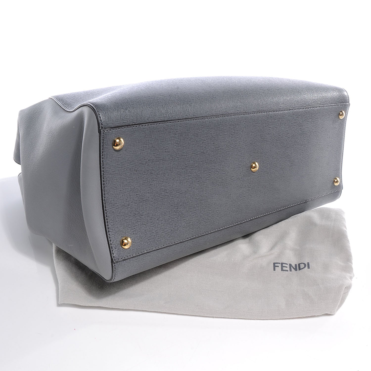 Fendi Vitello Elite Large 2Jours Tote Grigio Grigio Chiaro 4 of 9