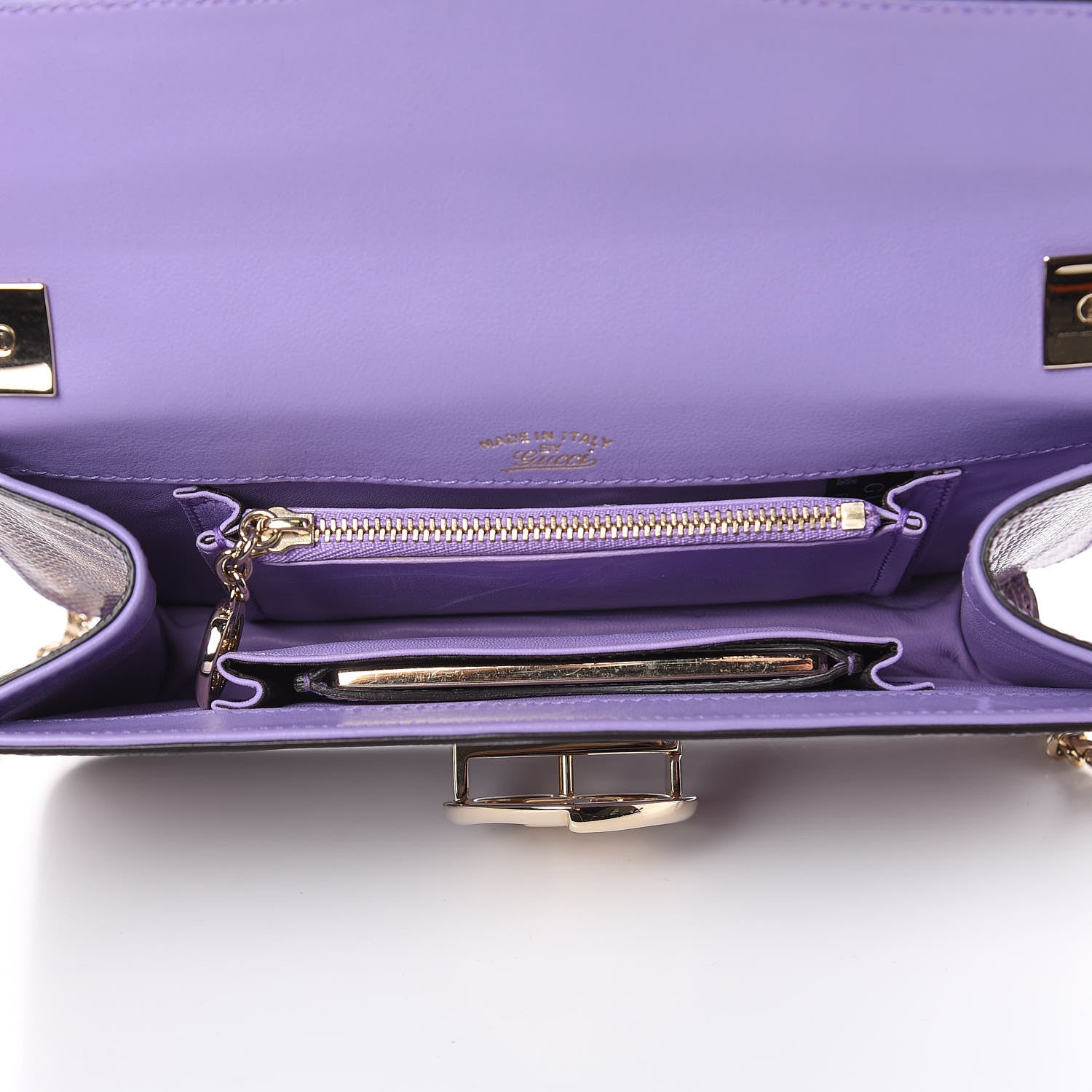 Gucci Lizard 1973 Chain Shoulder Bag Purple 5 of 13