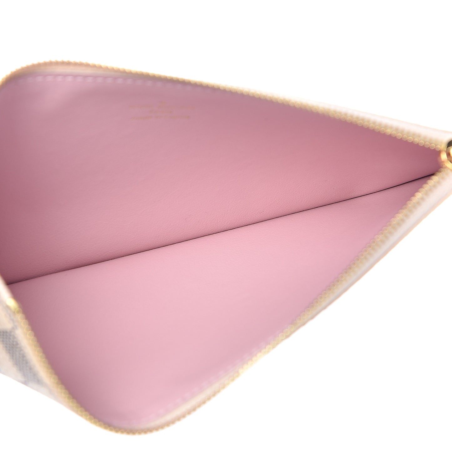 Damier Azur Felicie Chain Wallet Zippered Insert Rose Ballerine