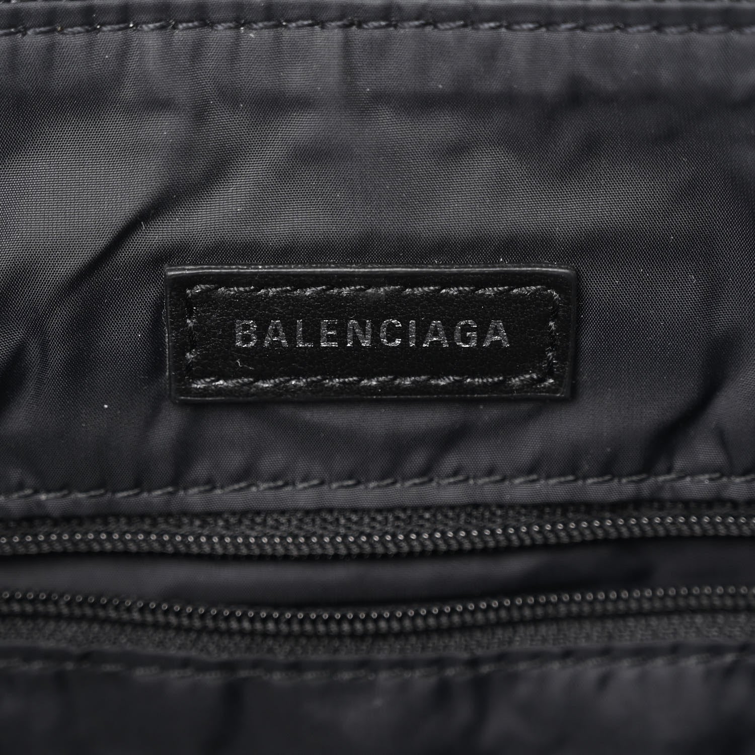 Balenciaga Recycled Sport Nylon Logo Embroidered Wheel Sling Bag Black White 6 of 9