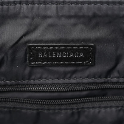 Balenciaga Recycled Sport Nylon Logo Embroidered Wheel Sling Bag Black White 6 of 9