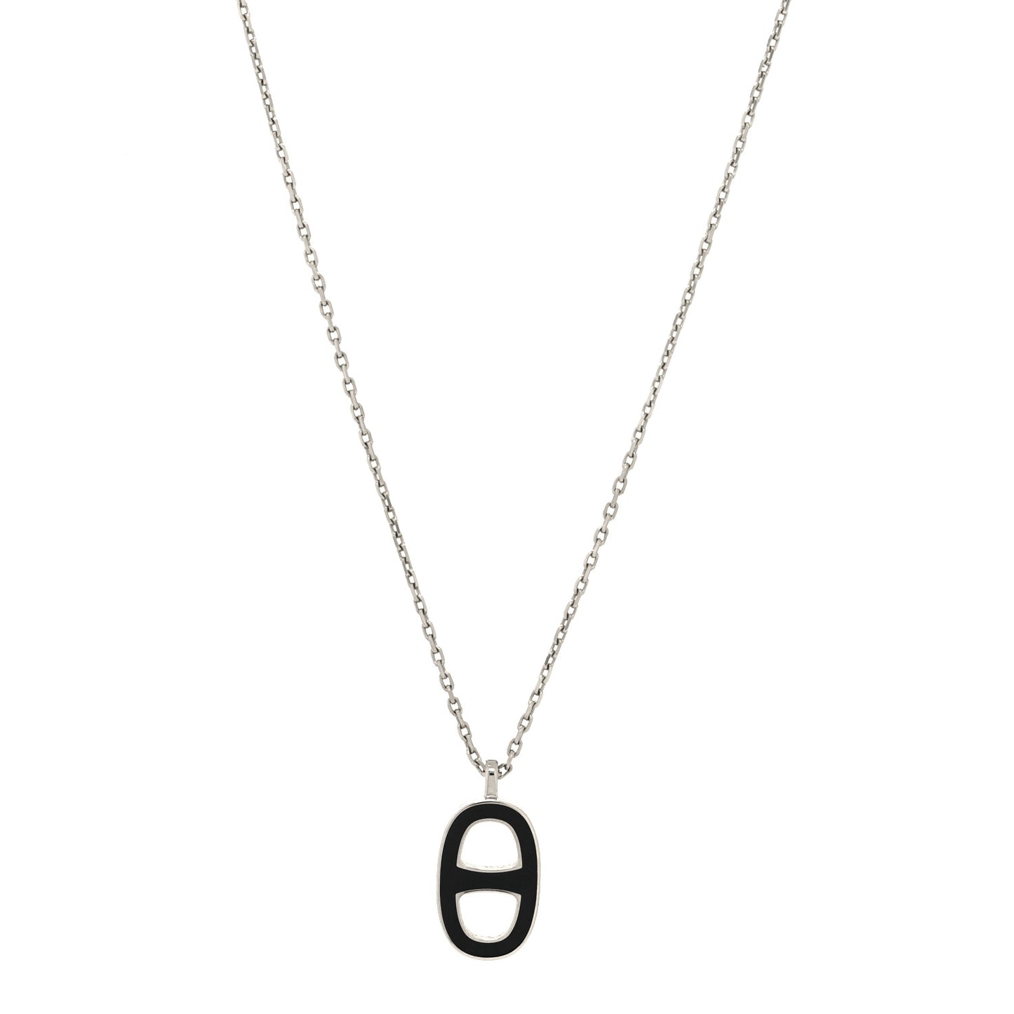 Laquered Iliade Pendant Necklace Black