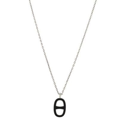 Hermes Laquered Iliade Pendant Necklace Black 1 of 5