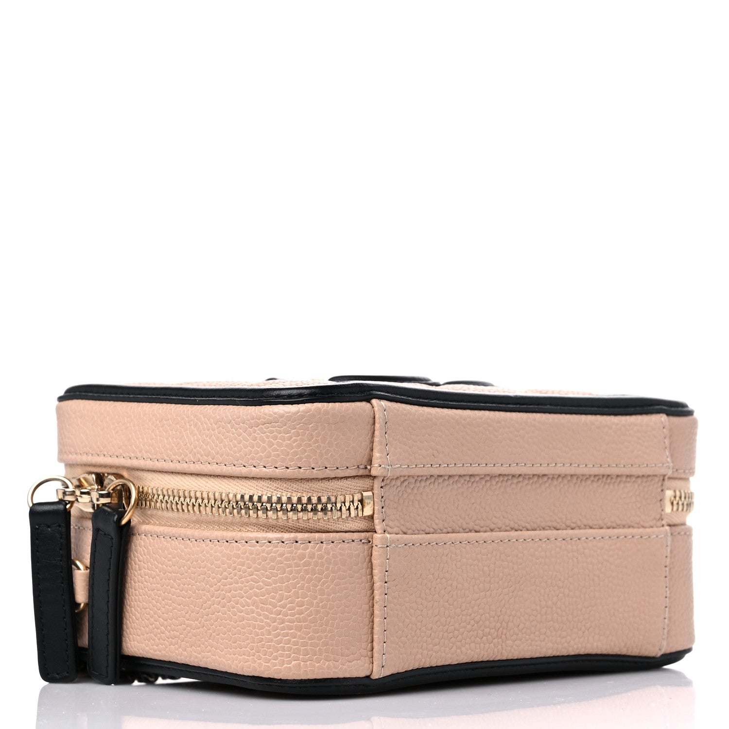 Chanel Caviar Quilted Small CC Filigree Vanity Case Beige Black 4 of 11