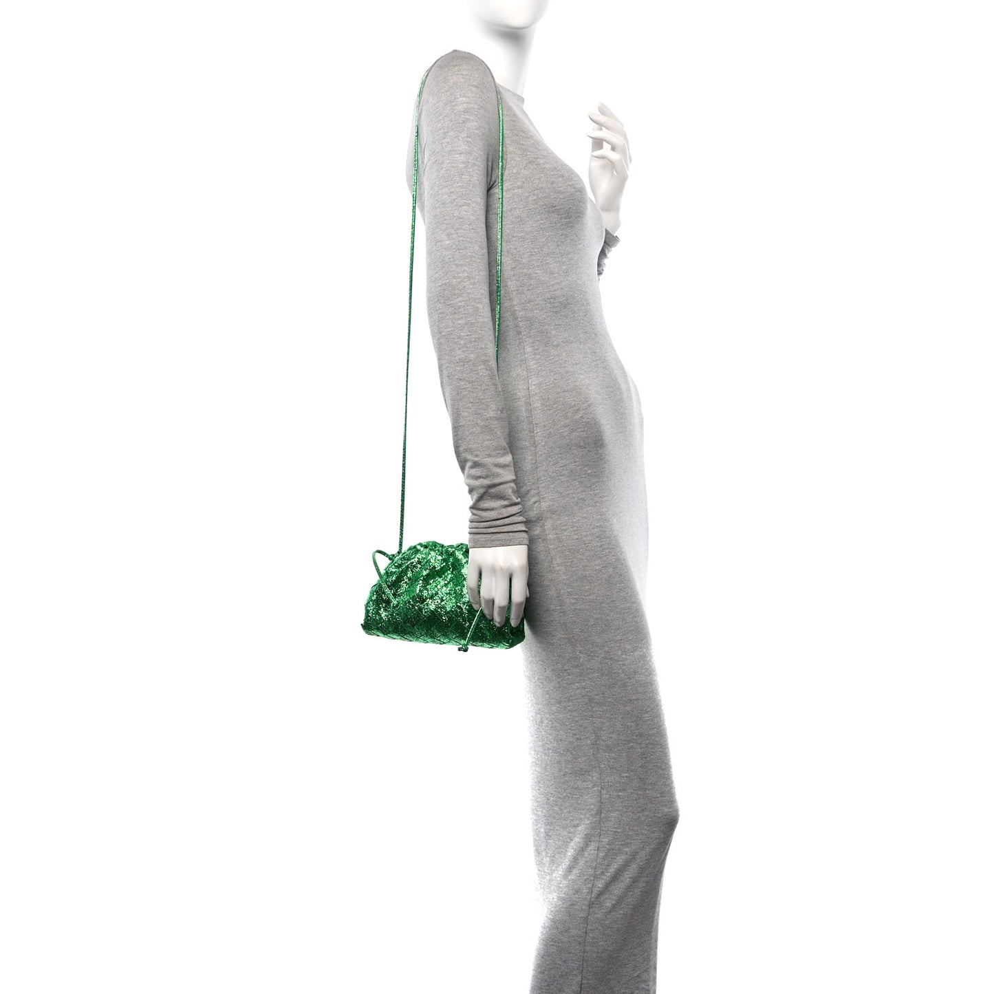 Metallic Nappa Intrecciato The Mini Pouch Parakeet