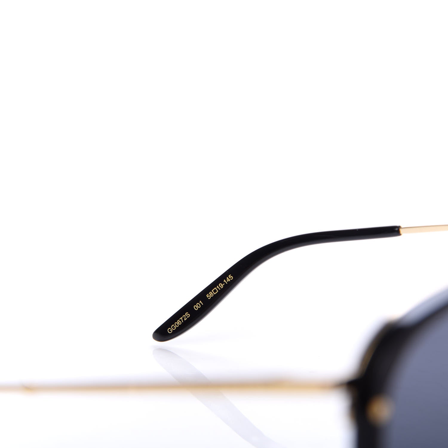 Gucci Aviator Sunglasses GG0672S Black Gold 6 of 8