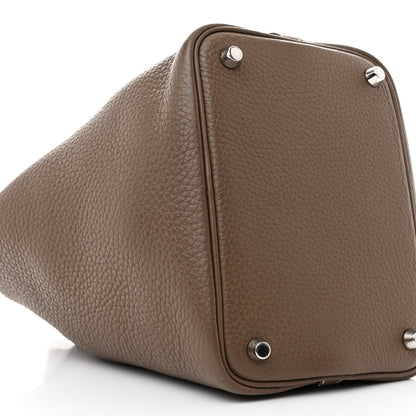 Hermes Taurillon Clemence Picotin Lock 18 PM Etoupe 9 of 11