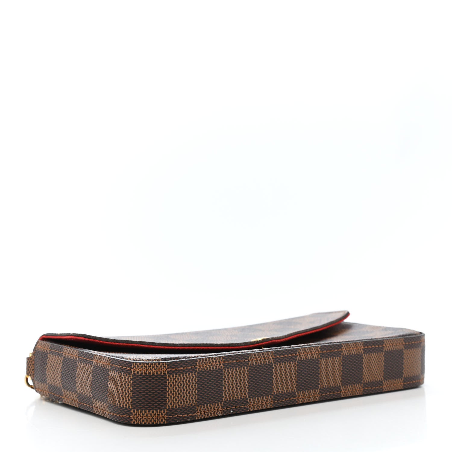 Louis Vuitton Damier Ebene Pochette Felicie Chain Wallet 3 of 4
