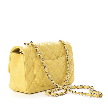 Chanel Lambskin Quilted Mini Rectangular Flap Yellow 3 of 11