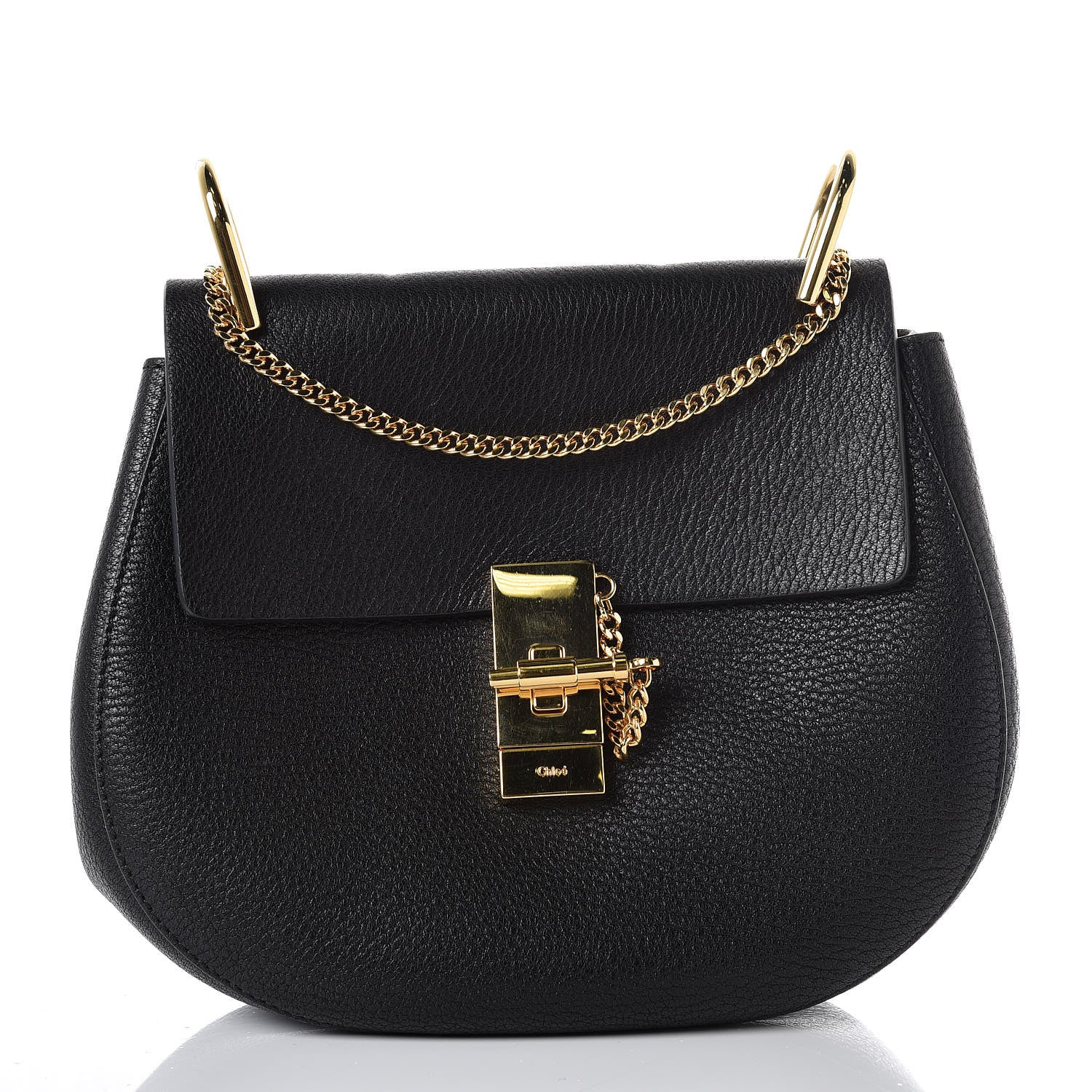 Chloe Grained Lambskin Drew Shoulder Bag Black 1 of 6