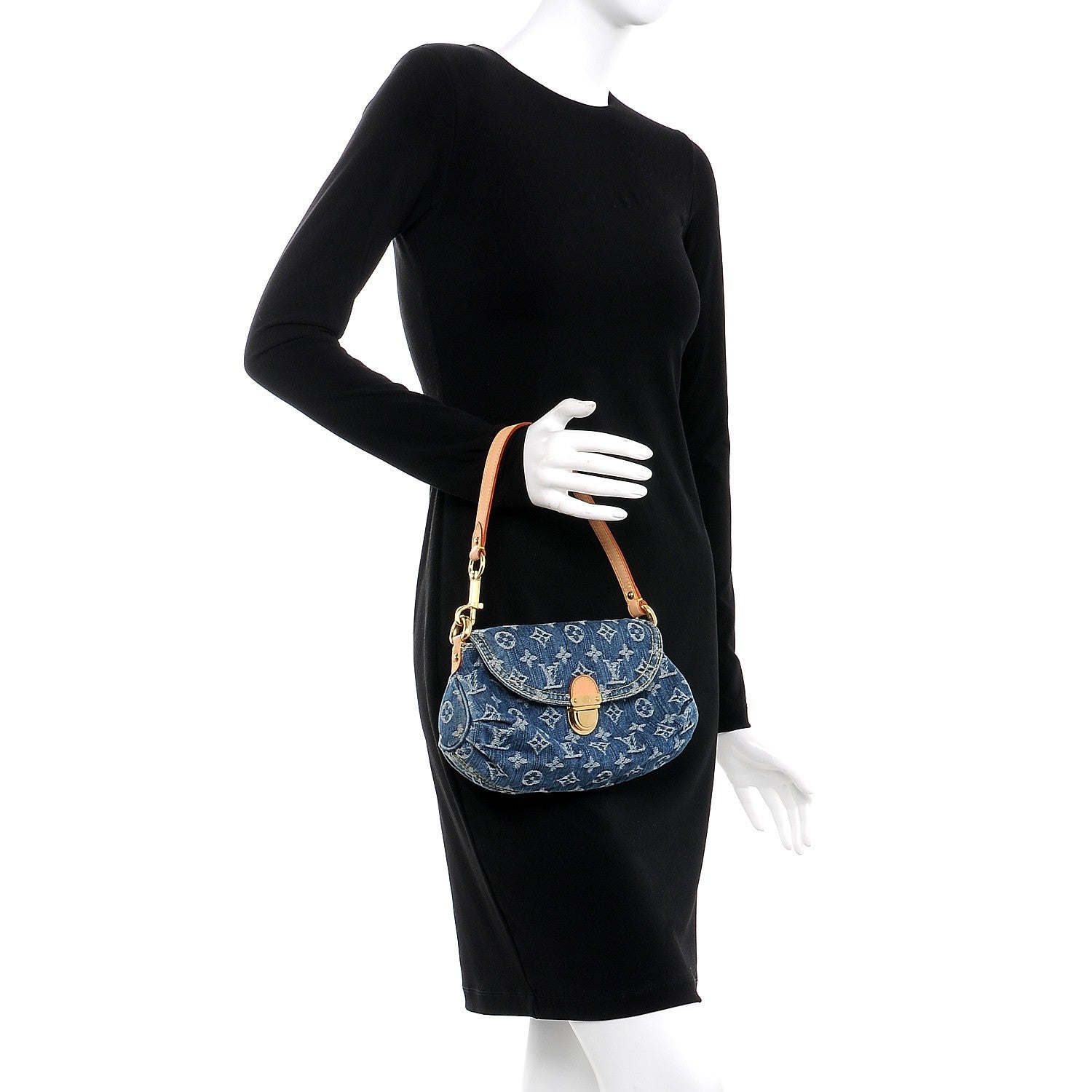 Louis Vuitton Monogram Denim Mini Pleaty Blue 2 of 10