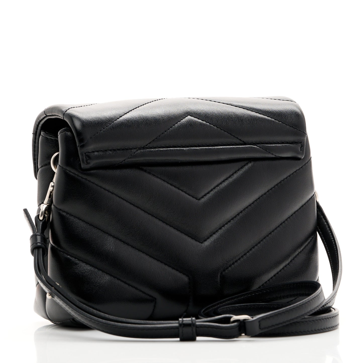 Calfskin Y Quilted Monogram Toy Loulou Crossbody Bag Black