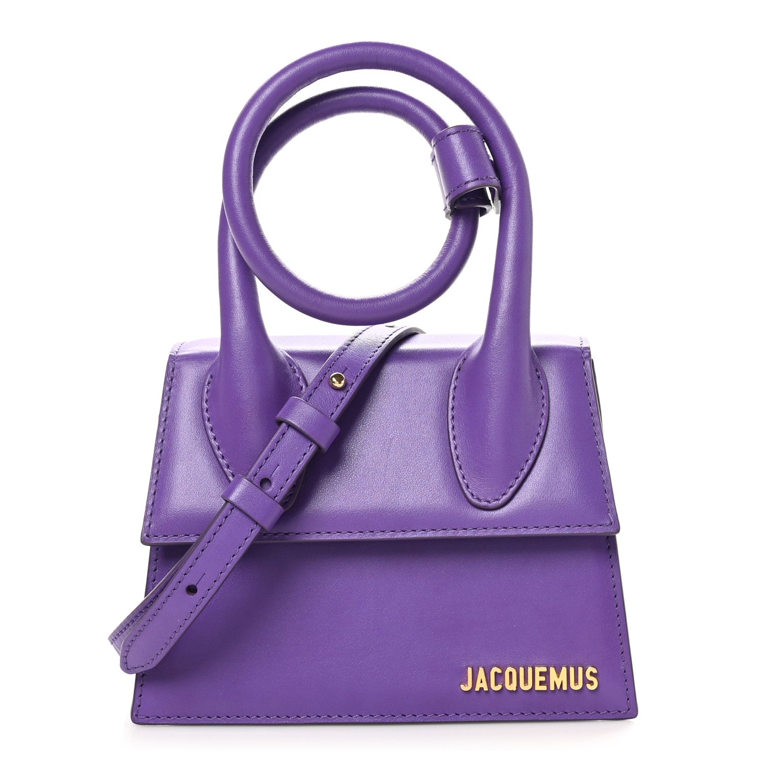 Jacquemus Smooth Calfskin Le Chiquito Noeud Purple 1 of 10
