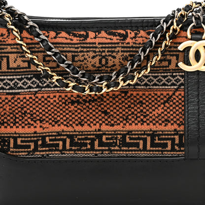 Chanel Knit Calfskin Small Gabrielle Hobo Black Multicolor 8 of 11