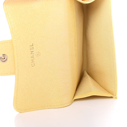 Chanel Iridescent Caviar Quilted Flap Card Holder Yellow 5 of 9