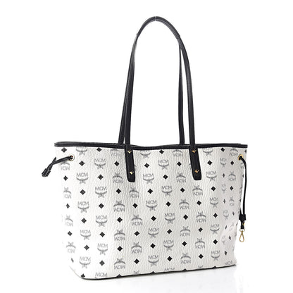 MCM Visetos Medium Project Reversible Shopper Tote White 4 of 20
