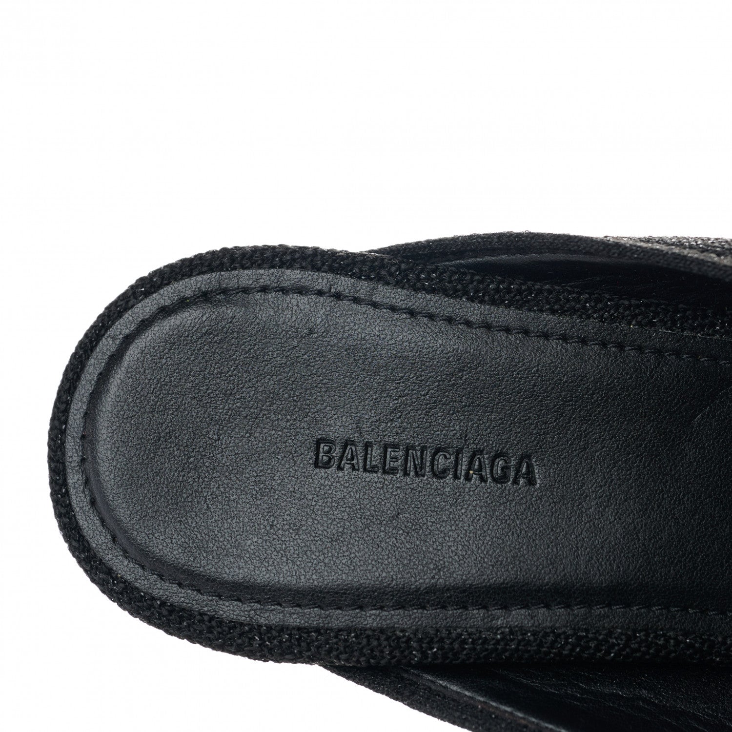 Balenciaga Glitter Knit Pointed Toe Mules 38.5 Black 8 of 8