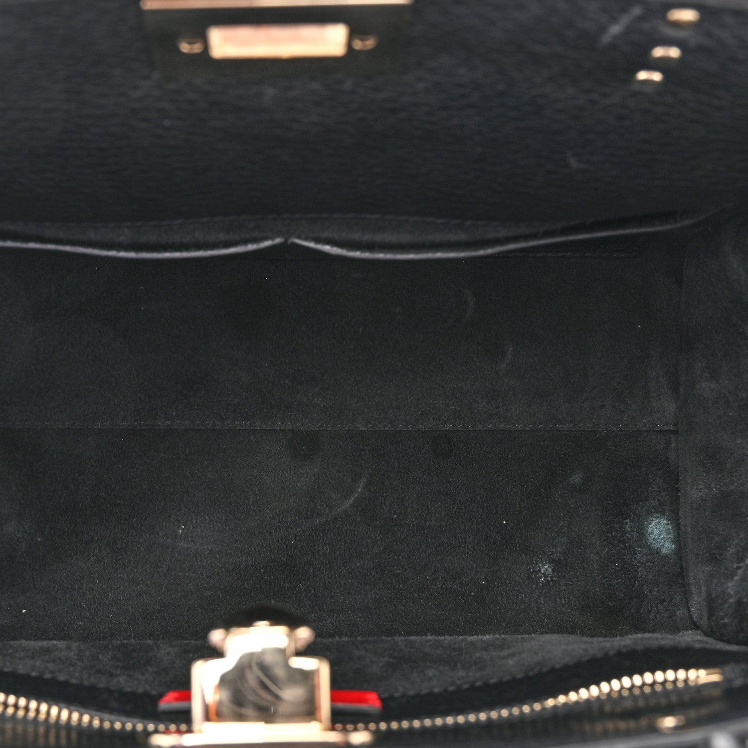 Valentino Garavani Pebbled Calfskin Rockstud Double Handle Tote Black 5 of 15