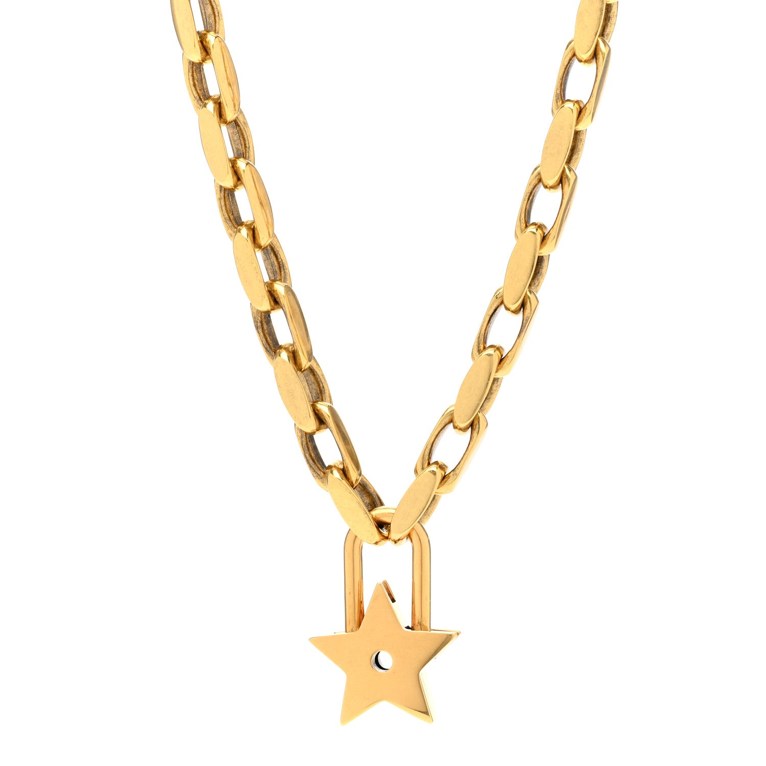 Christian Dior Metal Lucky Star Choker Necklace Aged Gold 1 of 6