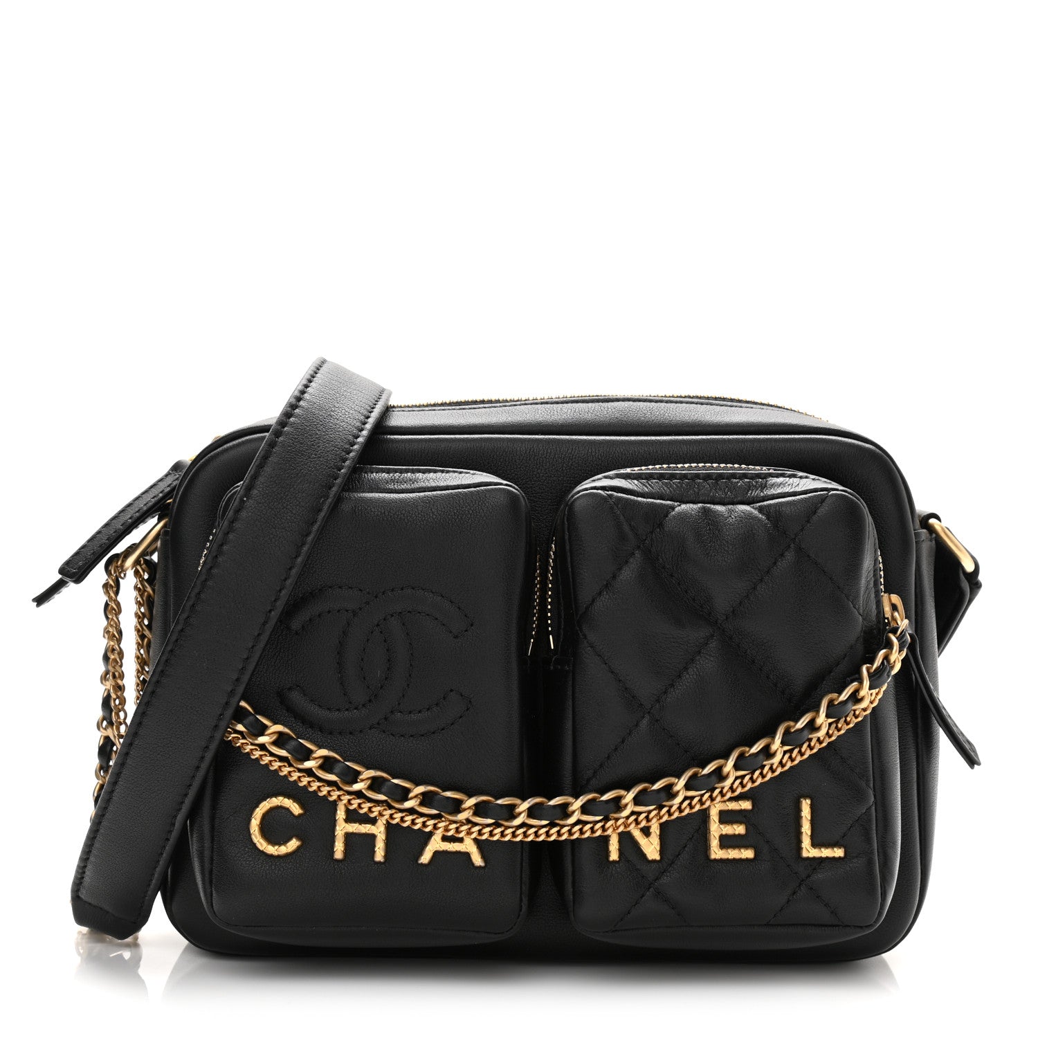 Chanel Calfskin Quilted Small Camera Case Black 1 of 11